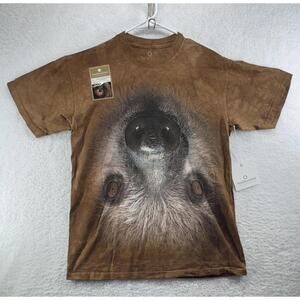 Smithsonian Sloth T Shirt Mens Medium Brown Tie Dye AOP The Mountain NWT